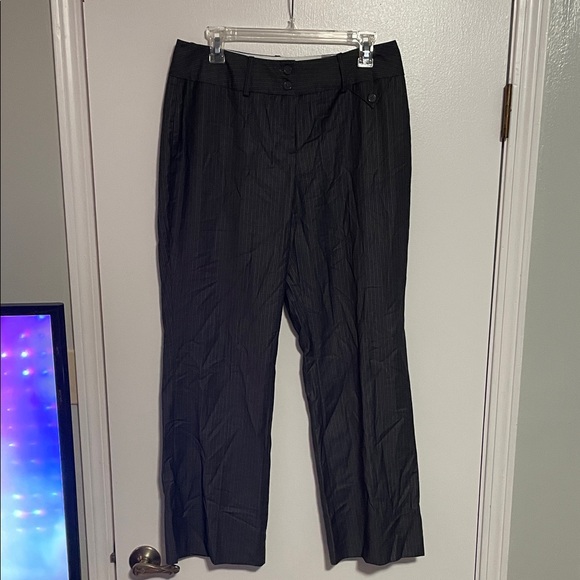 Worthington Pants - Worthington Charcoal Pinstripe Trousers